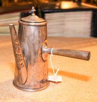An American Silver Chocolate Pot, Richard Dimes Co., South Boston, MA, having an urn finial surmounting a tapering cylindrical body.