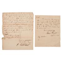 [WAR OF 1812]. Two letters, incl. one related to rations at Fort Meigs prior to siege by the British.