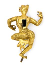 A Sino-Tibetan Gilt Bronze Figure of an Animal-Headed Deity