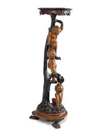 A Venetian Carved Figural Pedestal