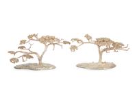 Two Patrick Mavros Silver Acacia Candelabra