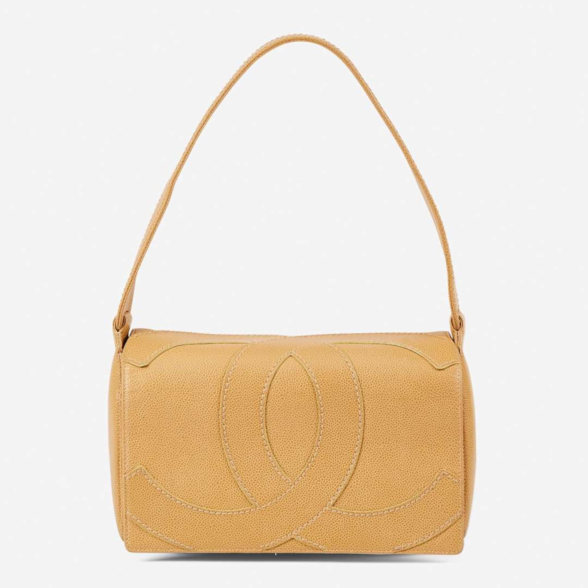 A Tan Chanel Leather Shoulder Bag Chanel