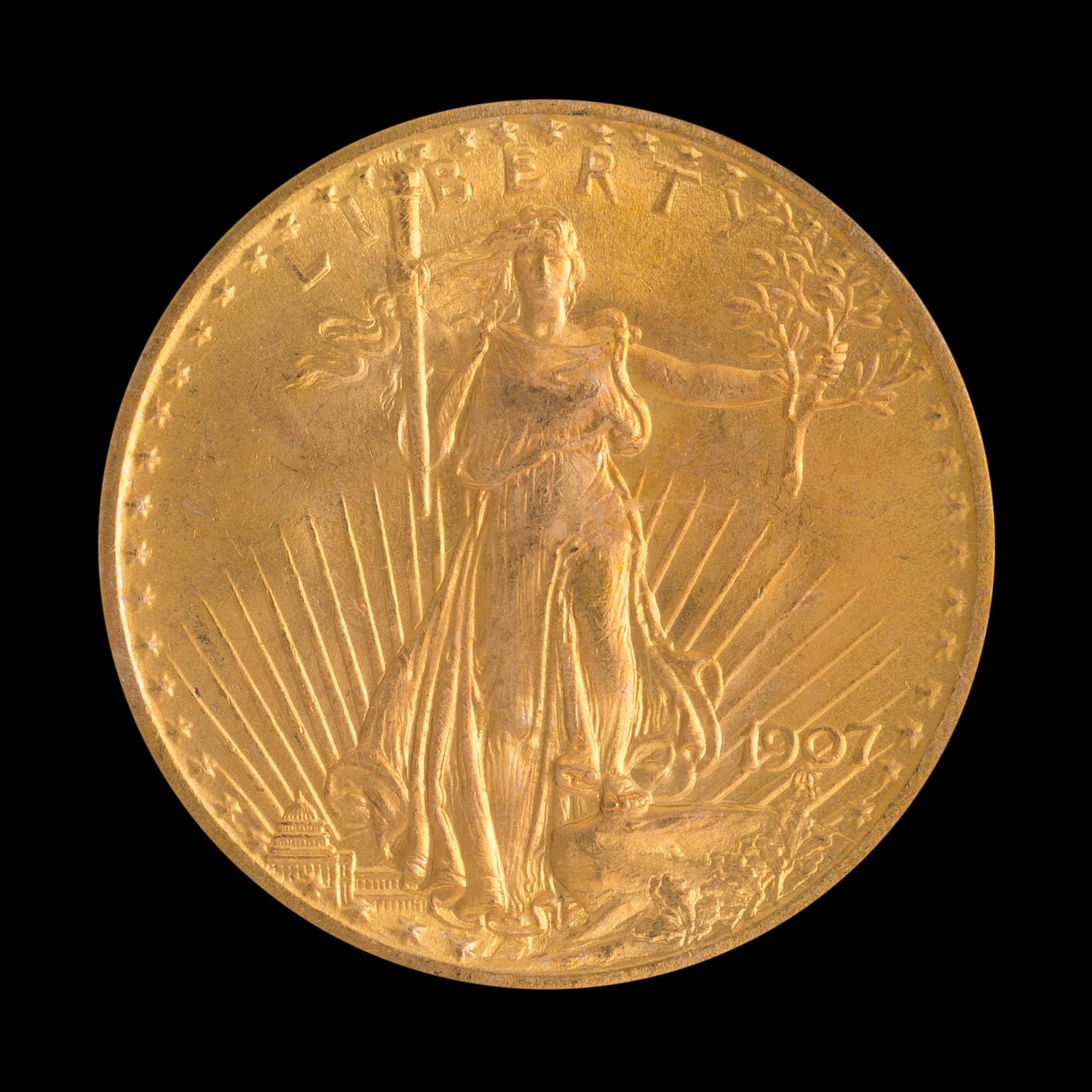 A United States 1907 Saint-Gaudens $20 Gold Coin