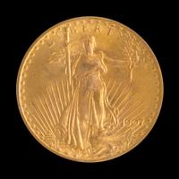 A United States 1907 Saint-Gaudens $20 Gold Coin