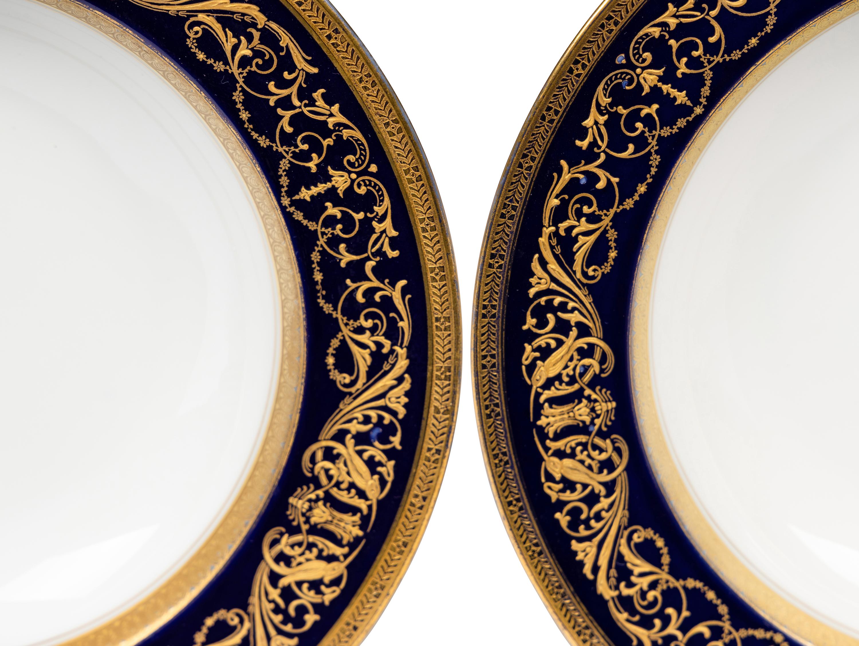 A Set of Seven Rosenthal Parcel-Gilt Porcelain Soup Plates
