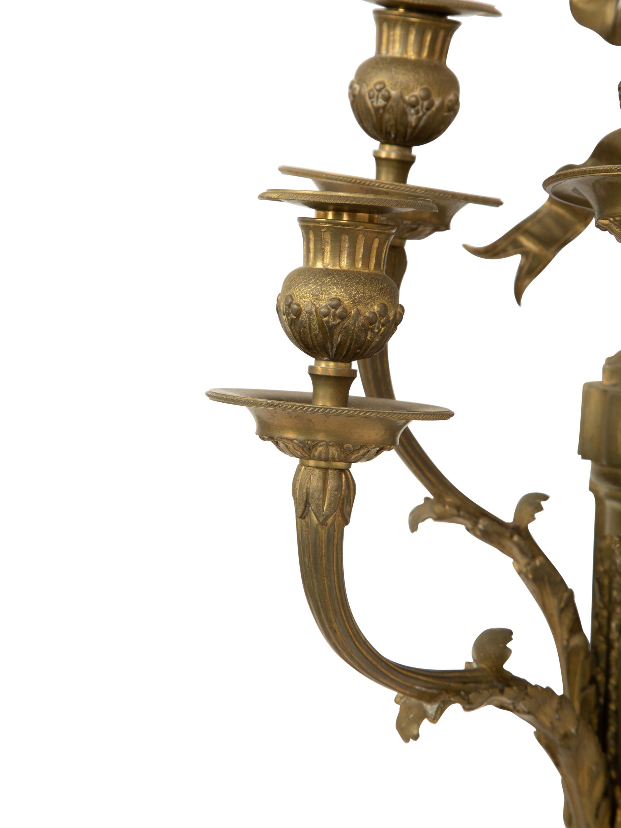 A Pair of Louis XVI Style Gilt Bronze Sconces