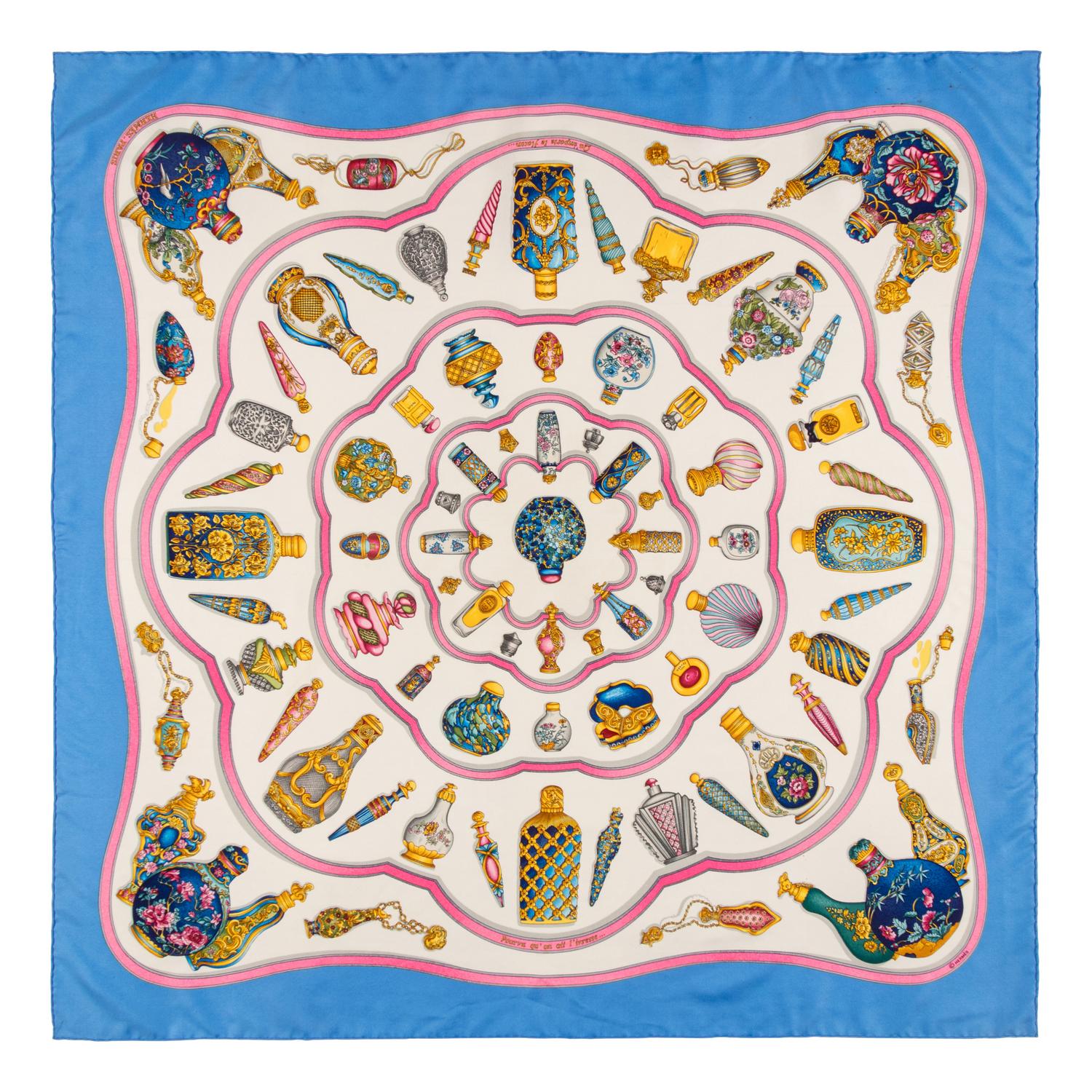 Hermès, Three Printed Silk Scarves 90