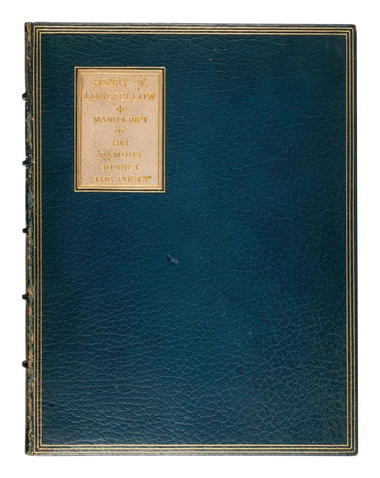 LONGFELLOW, Henry Wadsworth (1807-1882). Autograph poetic manuscript signed ("Henry W. Longfellow"), a fair copy of "The Poets", [Cambridge], 13 March 1876.