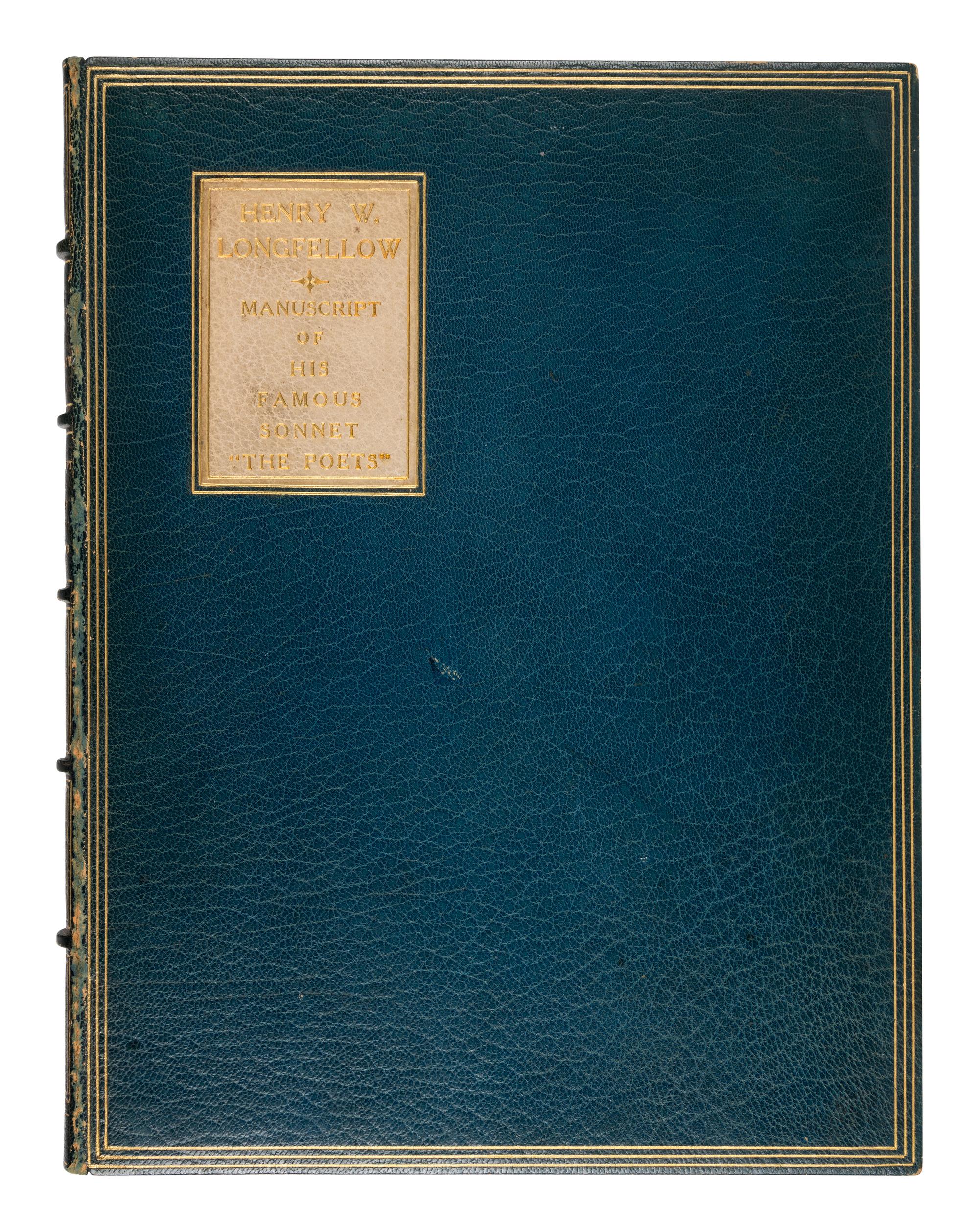 LONGFELLOW, Henry Wadsworth (1807-1882). Autograph poetic manuscript signed ("Henry W. Longfellow"), a fair copy of "The Poets", [Cambridge], 13 March 1876.