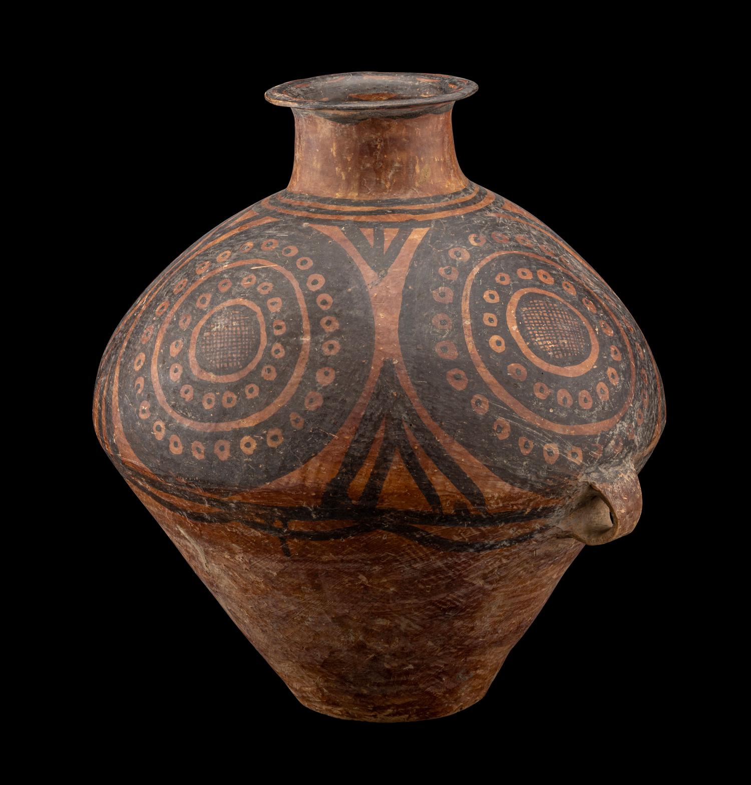A Chinese Painted Pottery Handled Jar