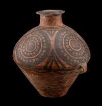 A Chinese Painted Pottery Handled Jar