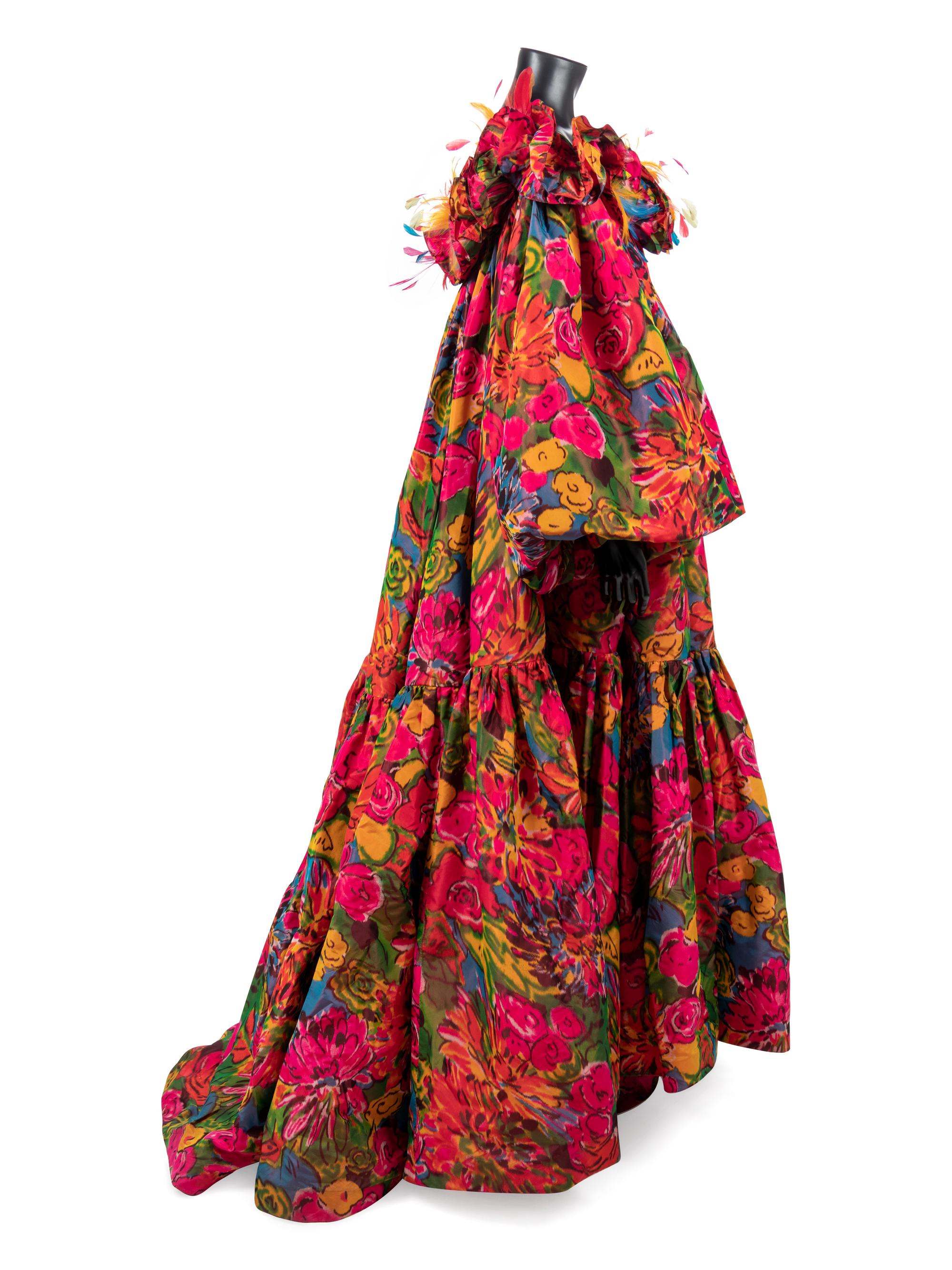 Nina Ricci Floral Print Evening Dress, 1990-91