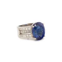 TANZANITE AND DIAMOND RING