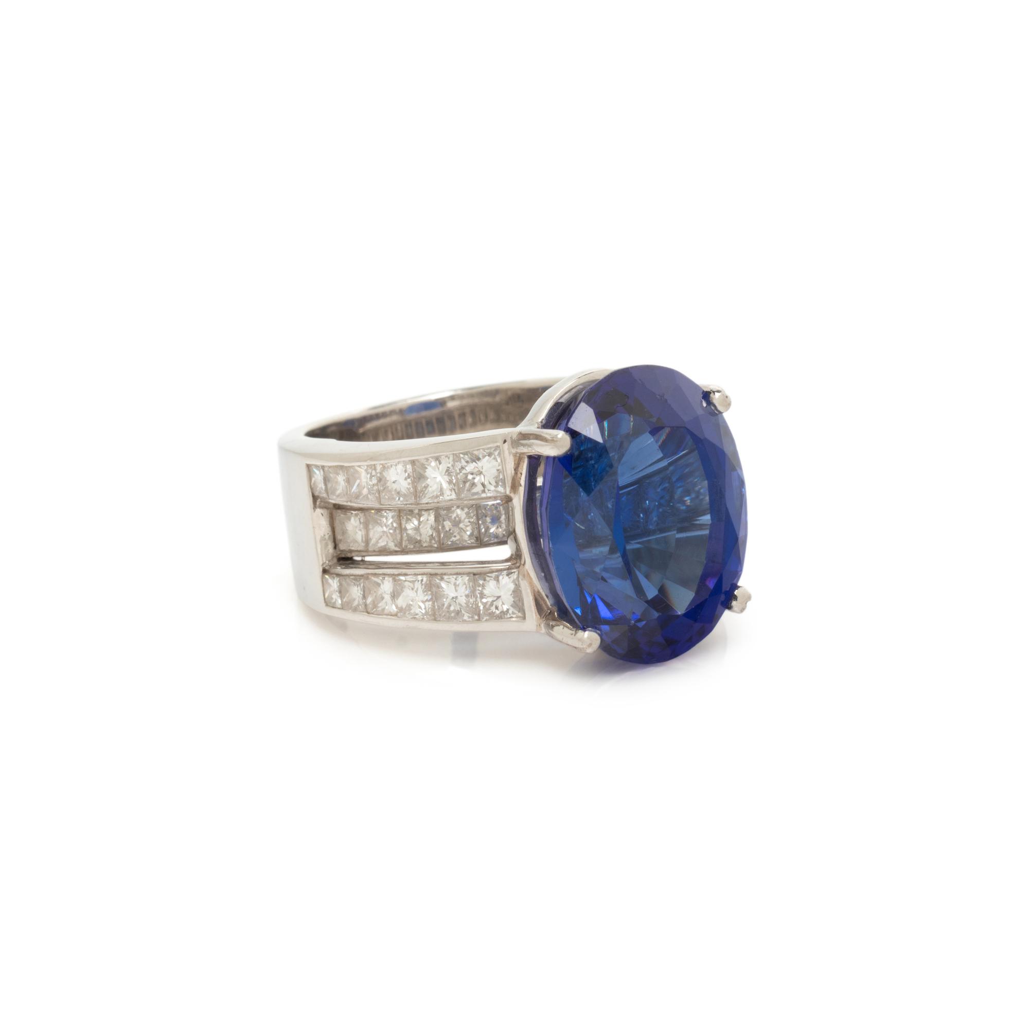 TANZANITE AND DIAMOND RING
