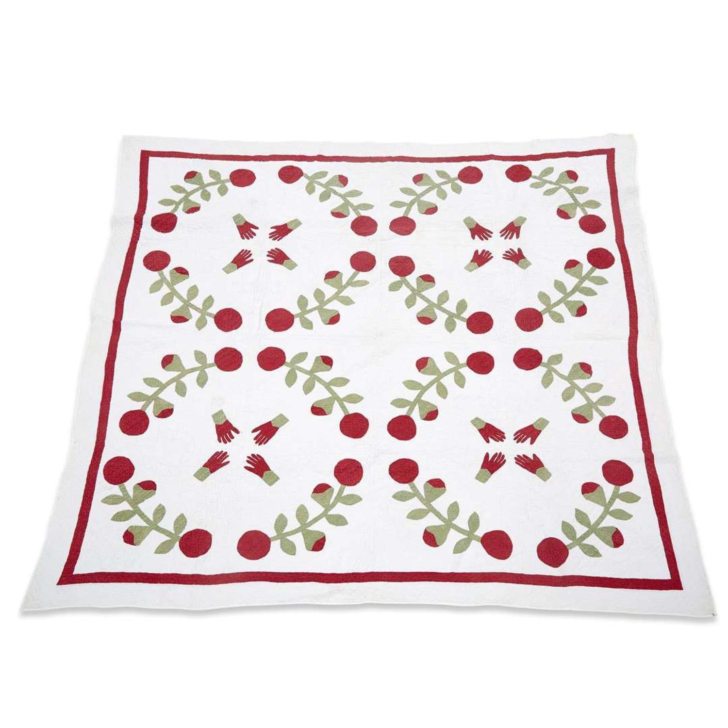 Appliquéd cotton quilt early 19th century