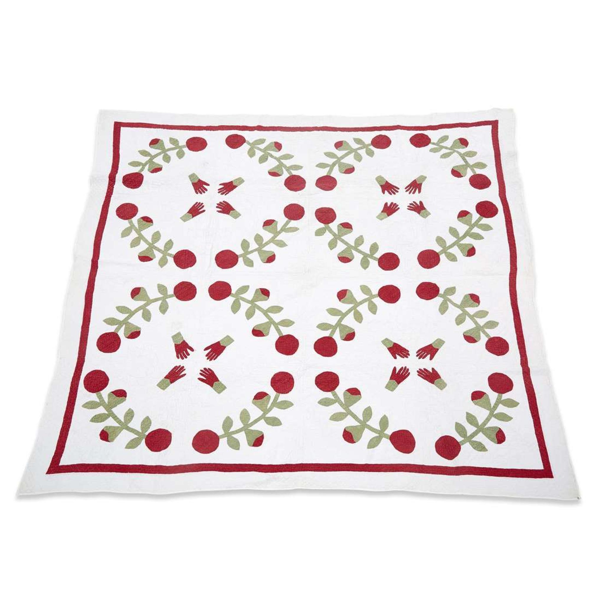 Appliquéd cotton quilt early 19th century