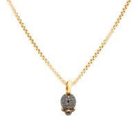 DAVID YURMAN, BLACK DIAMOND, RUBY, AND YELLOW GOLD 'MEMENTO MORI' SKULL PENDANT NECKLACE