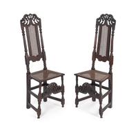 A Pair of William & Mary Style Side Chairs — 19TH CENTURY