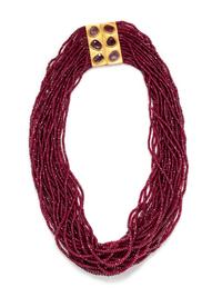 ANGELA PINTALDI, MULTISTRAND RUBY AND MULTICOLOR SAPPHIRE BEAD NECKLACE