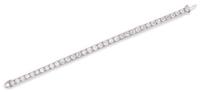 A Vintage Platinum and Diamond Line Bracelet, 15.30 dwts.
