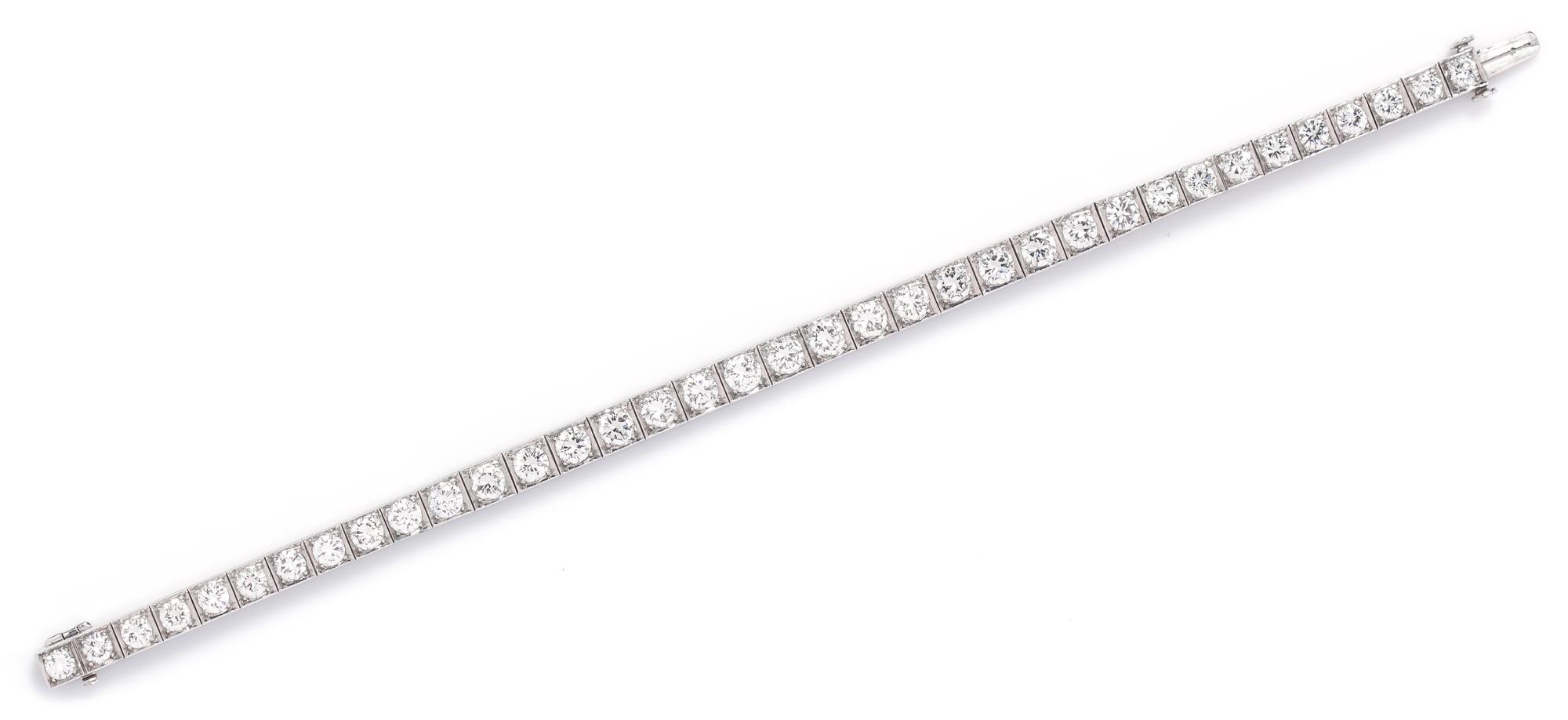 A Vintage Platinum and Diamond Line Bracelet, 15.30 dwts.