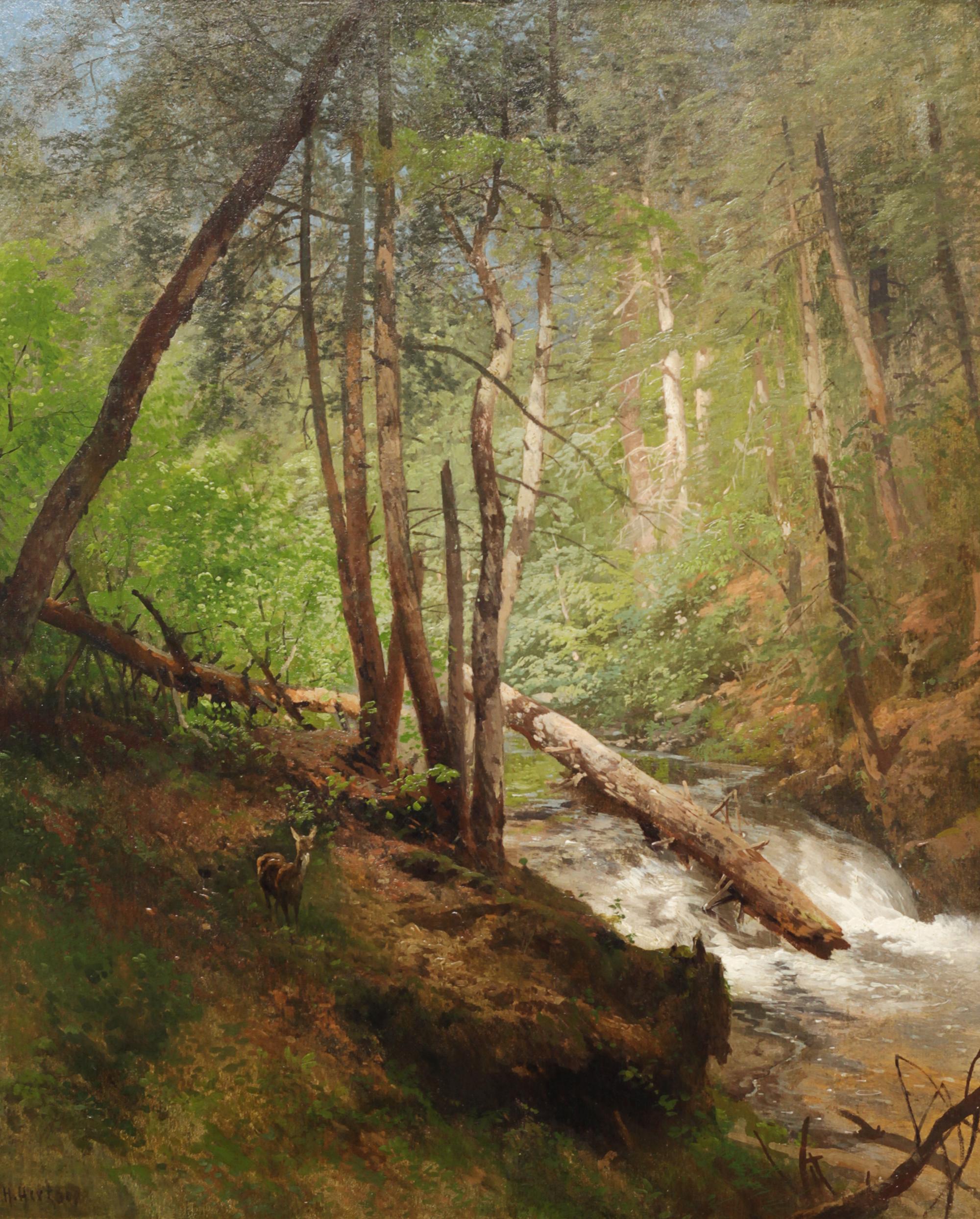 Hermann Ottomar Herzog, (German-American, 1832-1932), Forest Scene, Pike County