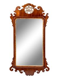 A Chippendale Parcel Gilt Mahogany Looking Glass