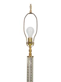 A Cased Cut Glass and Gilt Metal Floor Lamp