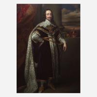 Henry-Pierce Bone (British, 1779-1855) Pair of Portraits of Charles I and his wife Henrietta Maria of England (after Anthony van Dyck)