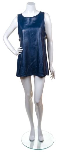 A Bonnie Cashin Navy Leather Tabard Tunic,