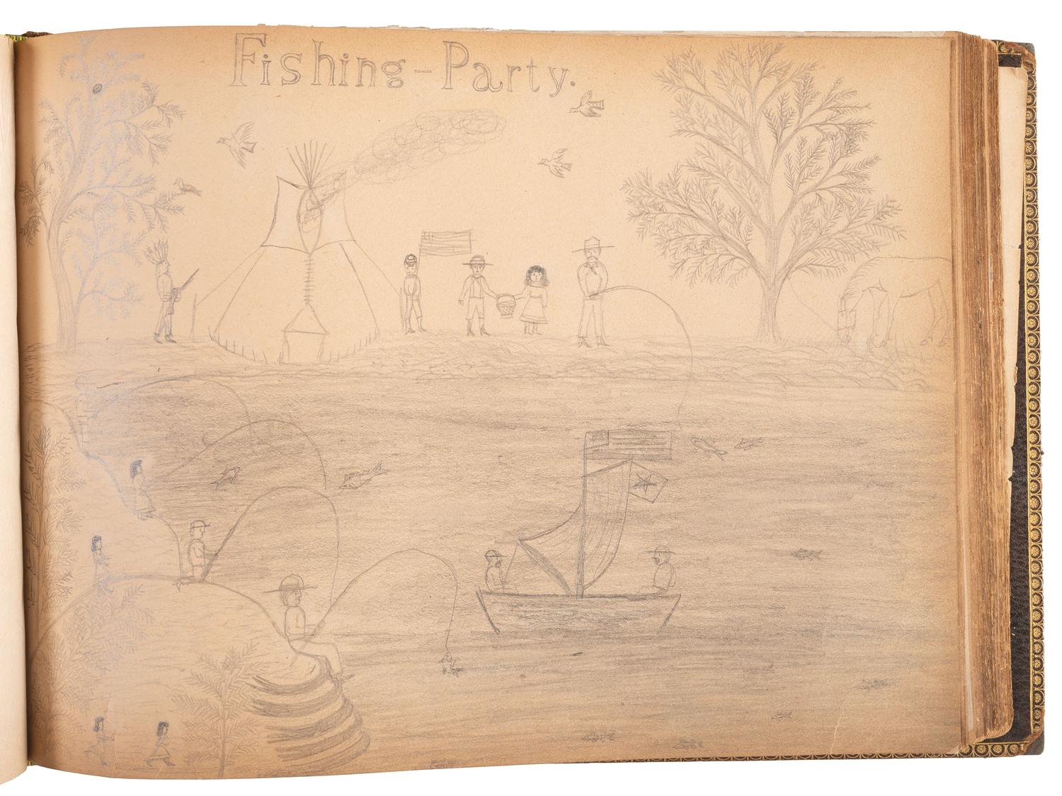 "Drawings Presented to Rev. Pius Boehm by His Little Indian Children." [Crow Creek Reservation, South Dakota.] 4 May 1899.