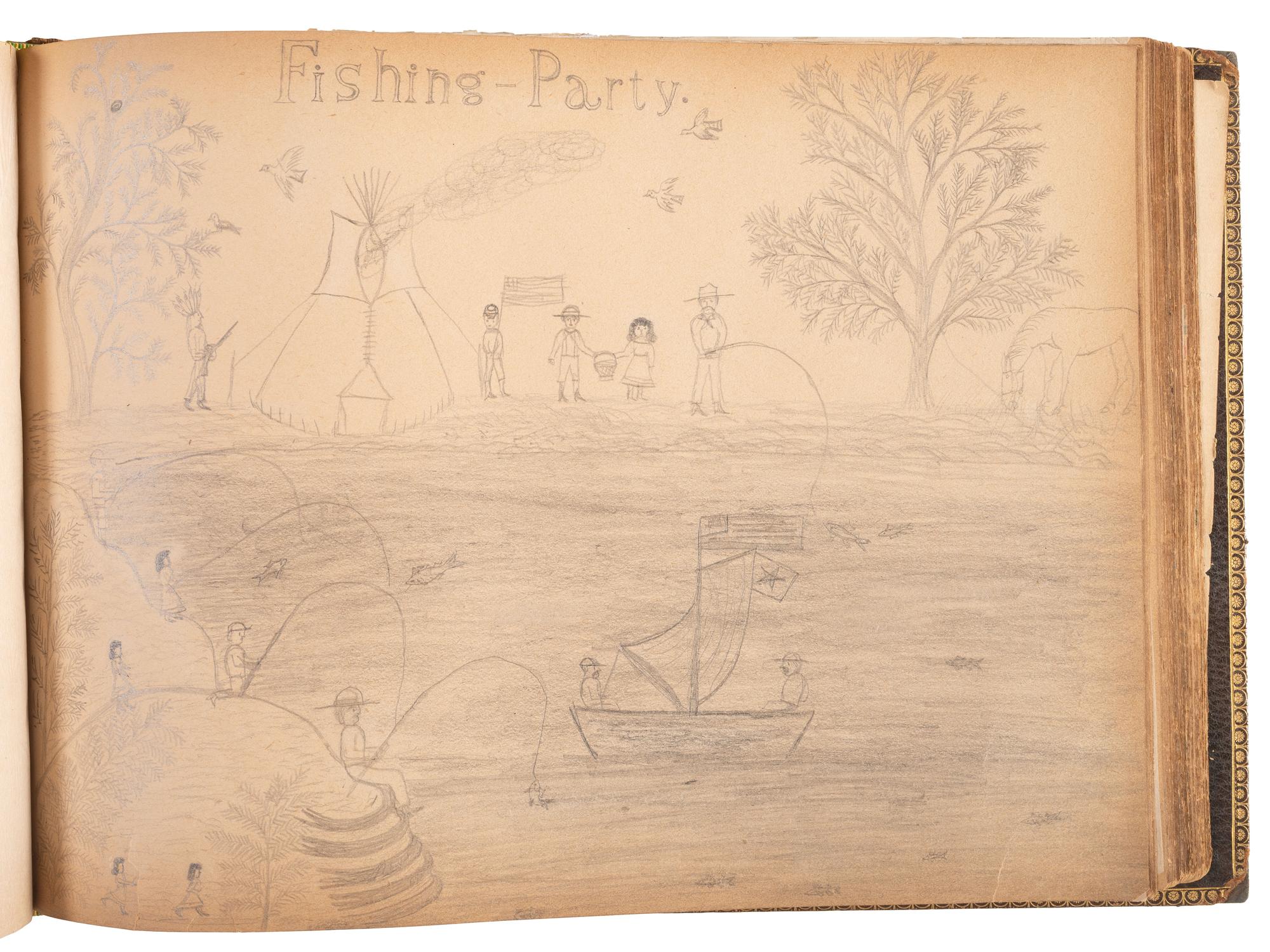 "Drawings Presented to Rev. Pius Boehm by His Little Indian Children." [Crow Creek Reservation, South Dakota.] 4 May 1899.