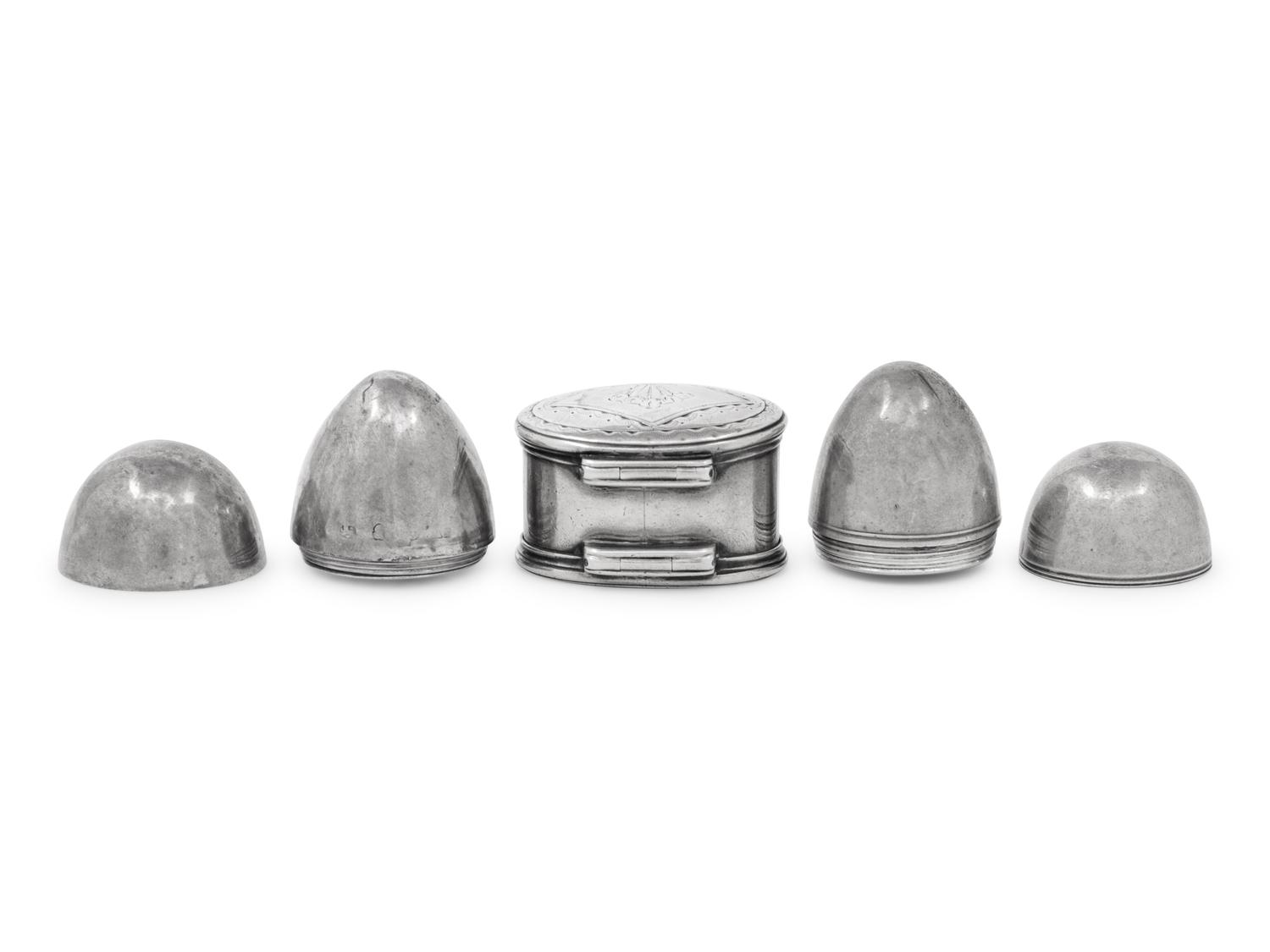Three Georgian Silver Nutmeg Graters
