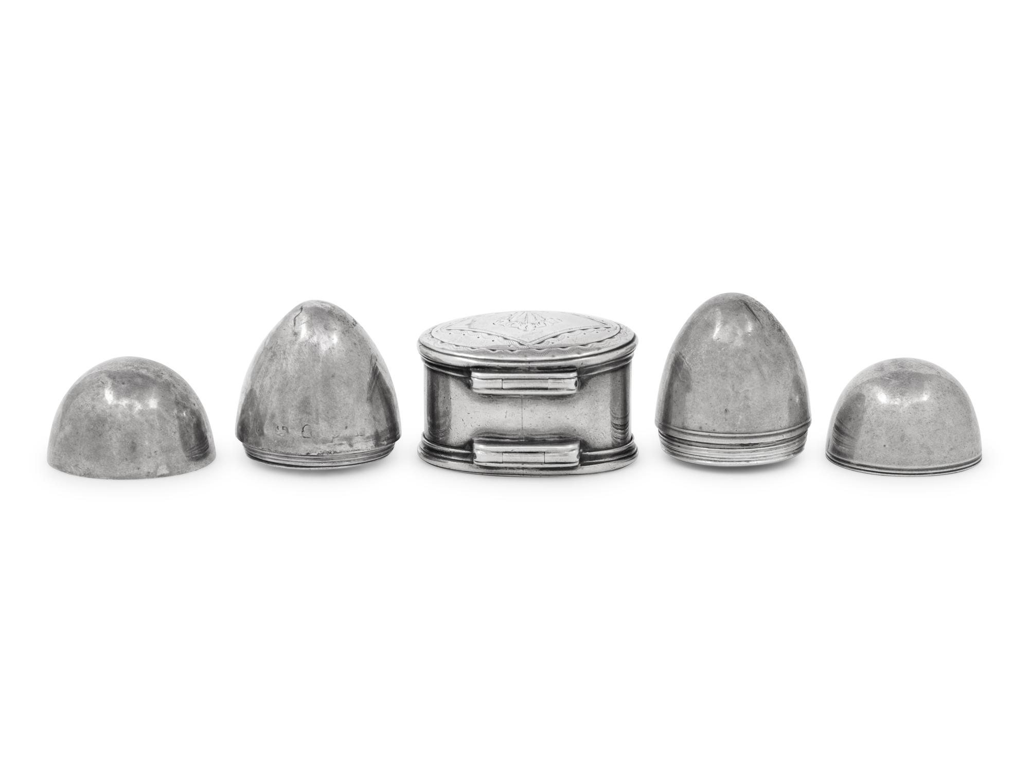 Three Georgian Silver Nutmeg Graters