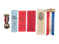Private Jacob H. Perine, Company E, 4th Michigan Infantry, WIA twice at Gettysburg. A collection of items, incl. GAR dress cap, ribbons, and buttons.
