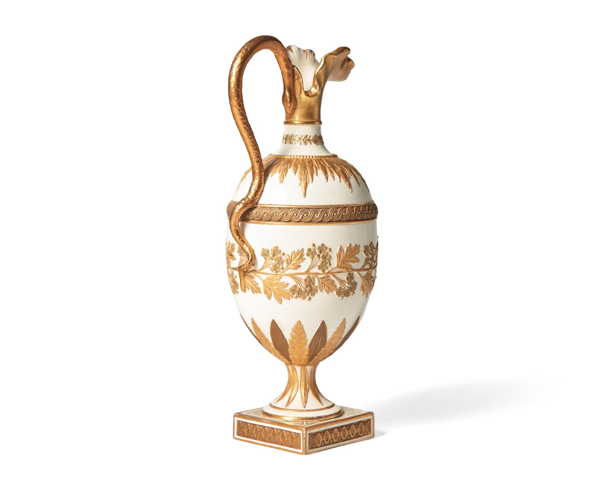 A Wedgwood Gilt Decorated Creamware Ewer