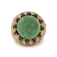 TURQUOISE, SAPPHIRE, AND DIAMOND RING