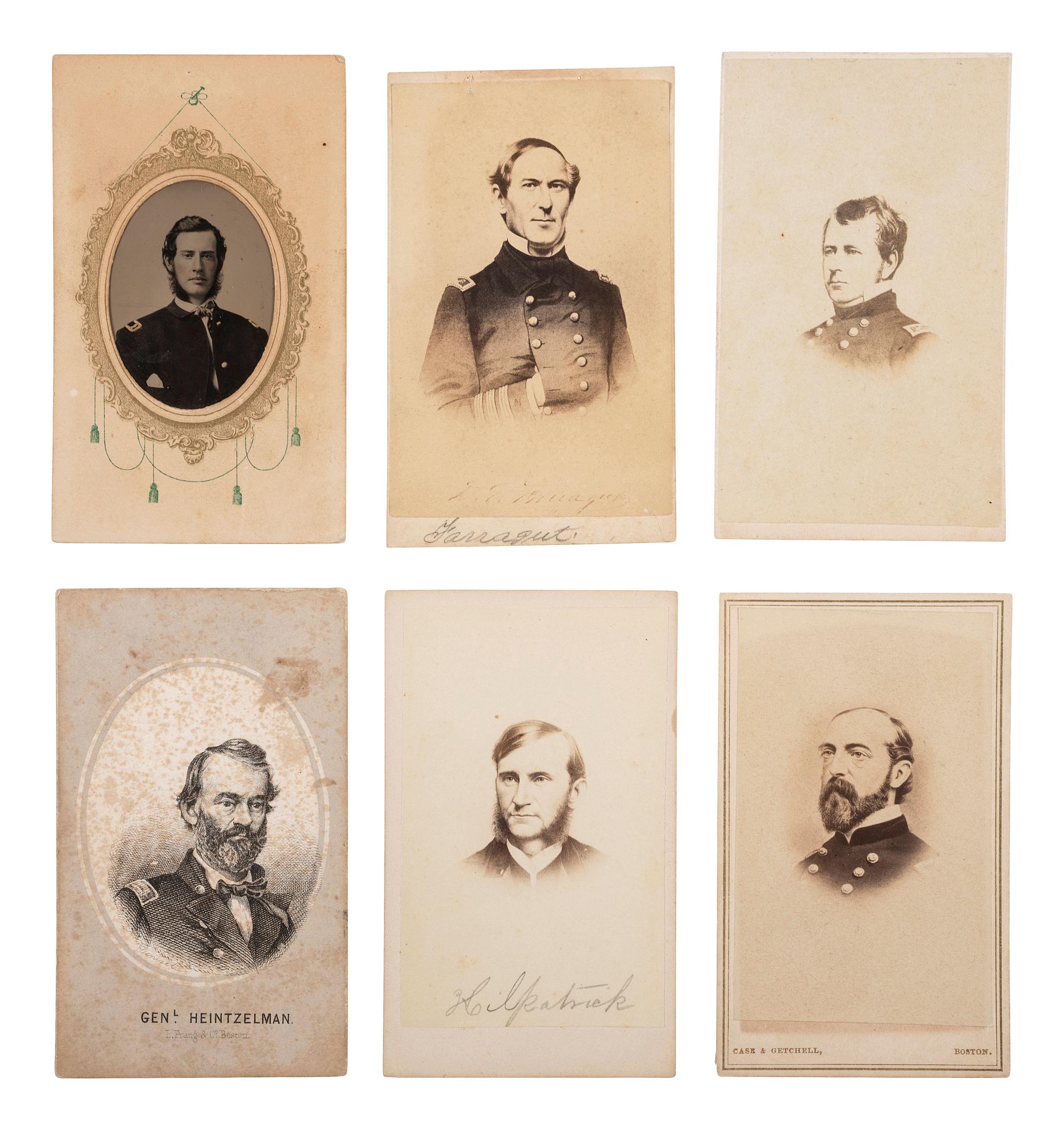 [CIVIL WAR]. A group of CDV engraved portraits of war era generals and military men, including: