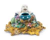 A Louis XV Style Gilt-Bronze-Mounted Porcelain Encrier — 19TH CENTURY