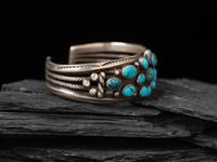 Navajo Turquoise Cluster Cuff Bracelet