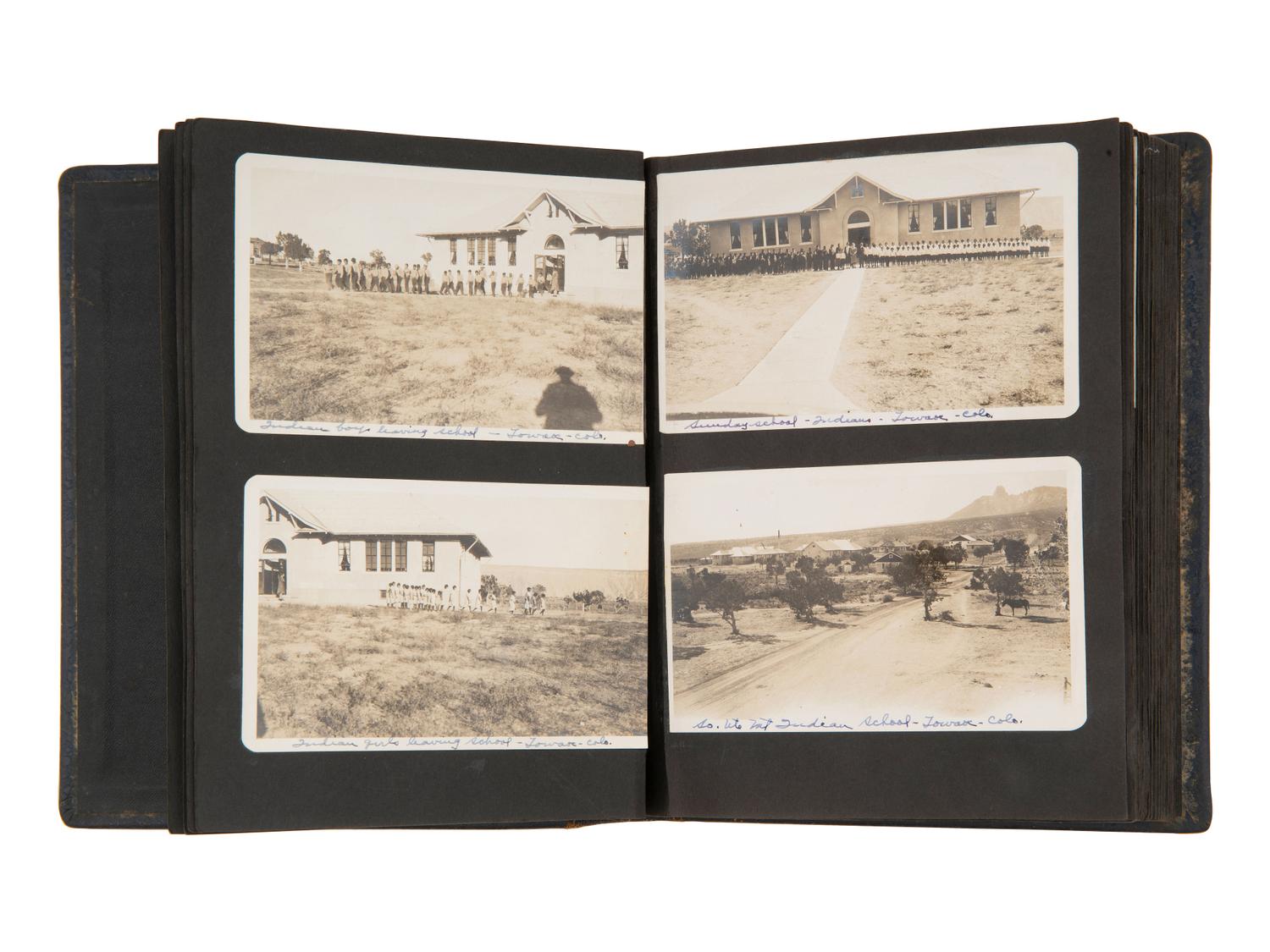 [WESTERN AMERICANA - NATIVE AMERICANS]. Photo albums documenting Rev. William L. Earl's travels in the American west, incl. views of the Ignacio Indian Boarding School and Pueblo artisans Severo and Maria Tafoya.