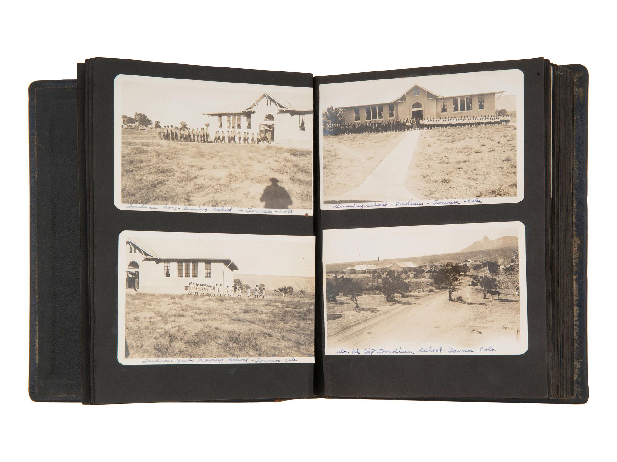[WESTERN AMERICANA - NATIVE AMERICANS]. Photo albums documenting Rev. William L. Earl's travels in the American west, incl. views of the Ignacio Indian Boarding School and Pueblo artisans Severo and Maria Tafoya.