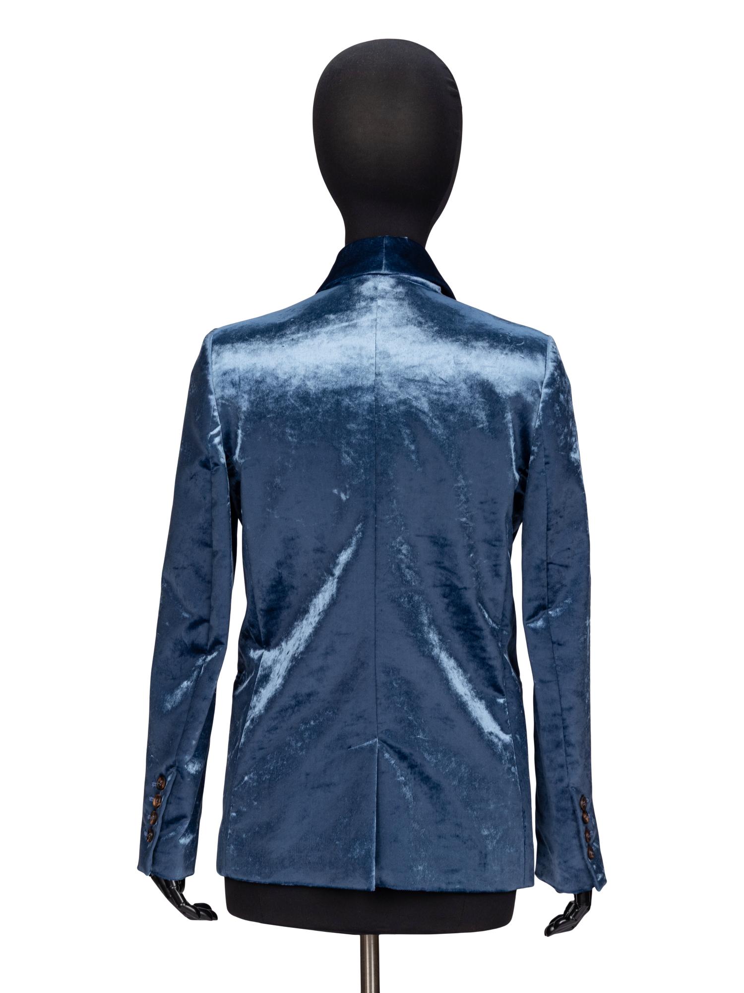Brunello Cucinelli, Crushed Velvet Blazer with Monili Details