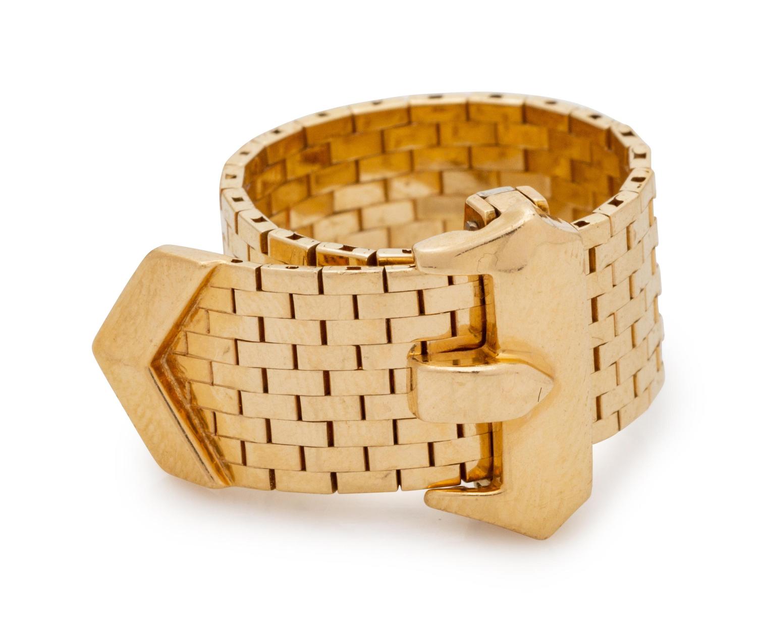 YELLOW GOLD BUCKLE RING