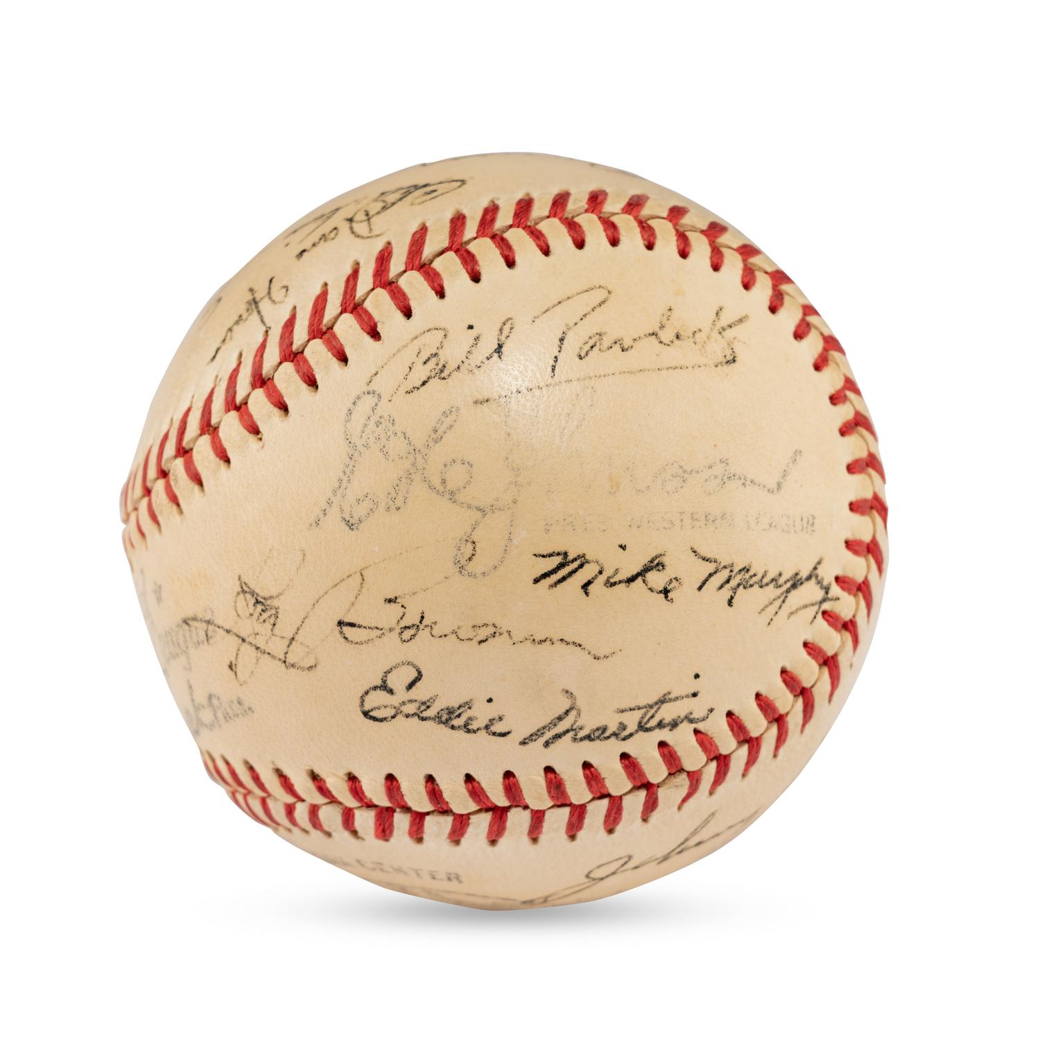A 1948 Sioux City Soos Team Signed Autograph Baseball (JSA Auction Letter)