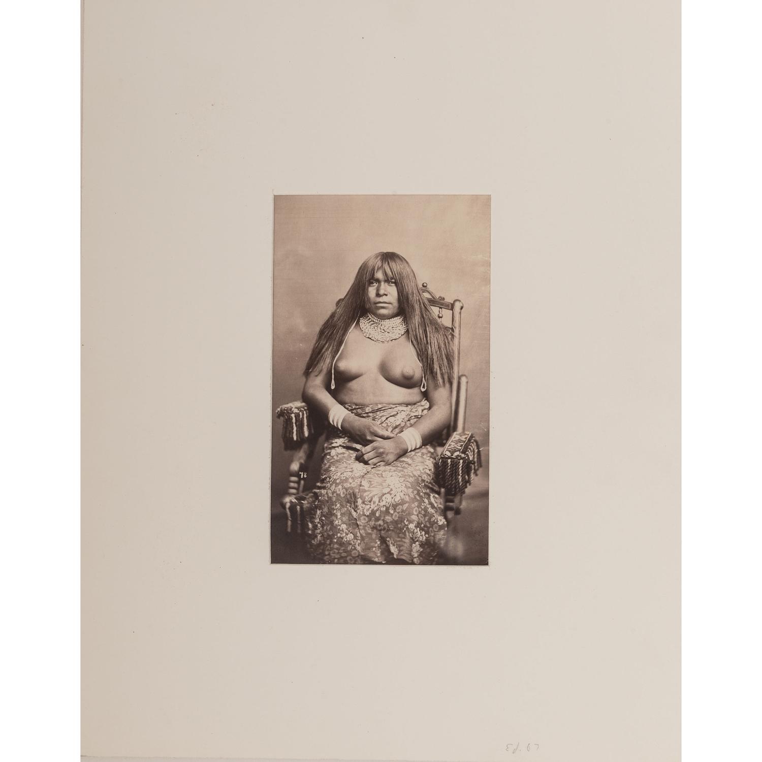 [NATIVE AMERICANS]. BONINE, E.A., photographer. A group of 2 photographs of Yuma Indians. Arizona: n.d., [ca 1870s].