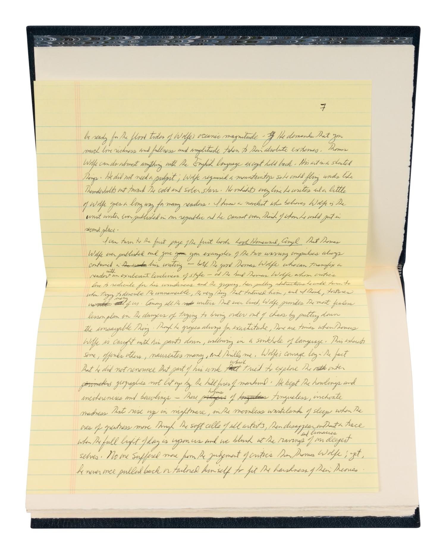 CONROY, Pat (1945-2016). Thomas Wolfe . Atlanta: Old New York Book Shop Press, 2000.