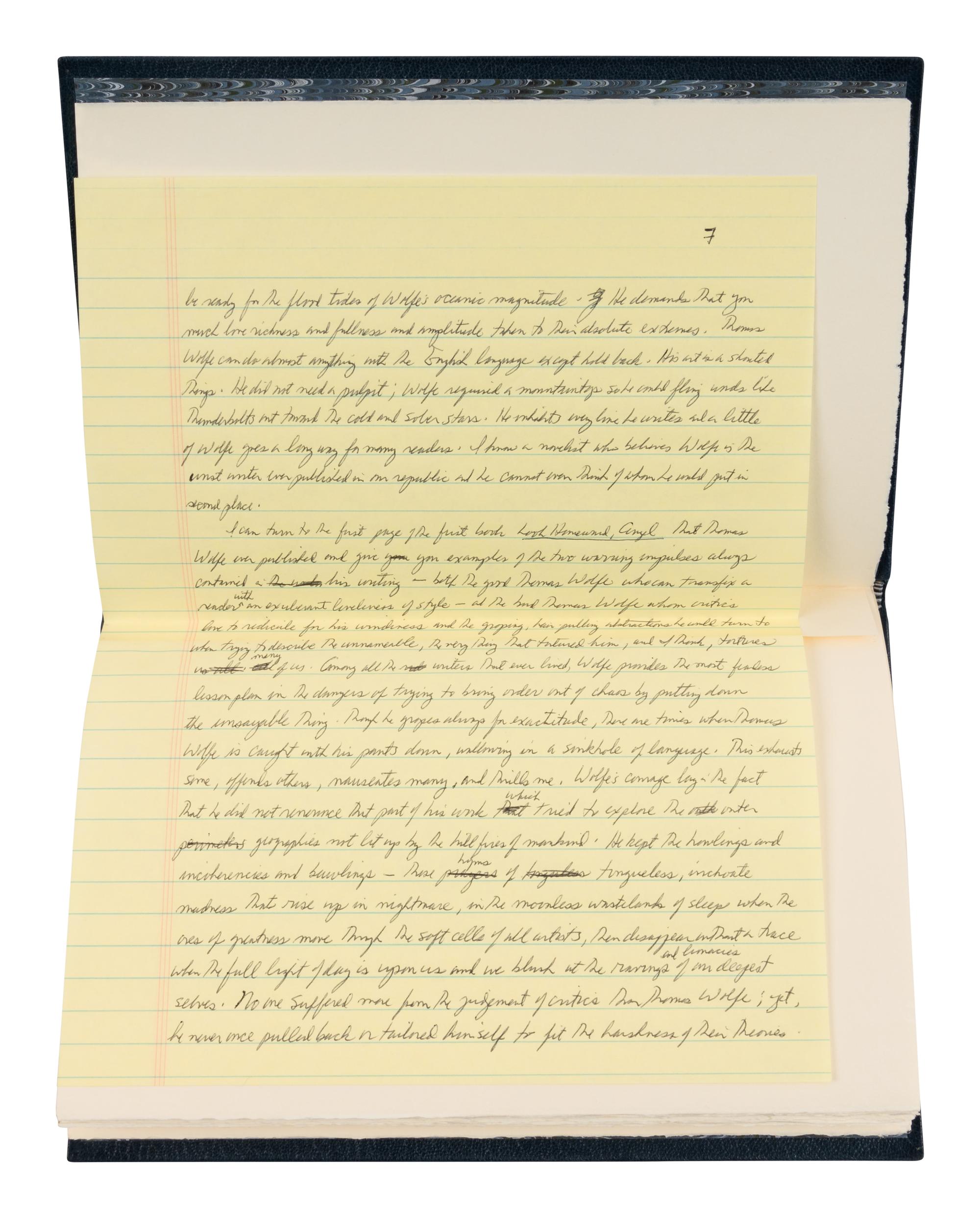 CONROY, Pat (1945-2016). Thomas Wolfe . Atlanta: Old New York Book Shop Press, 2000.
