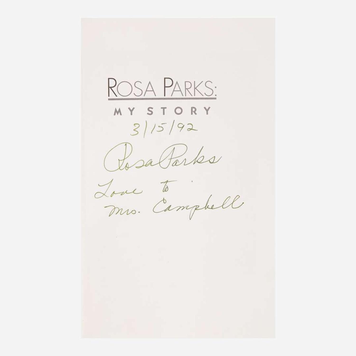[African-Americana] Parks, Rosa Group of 2 Titles: One Inscribed and One Signed
