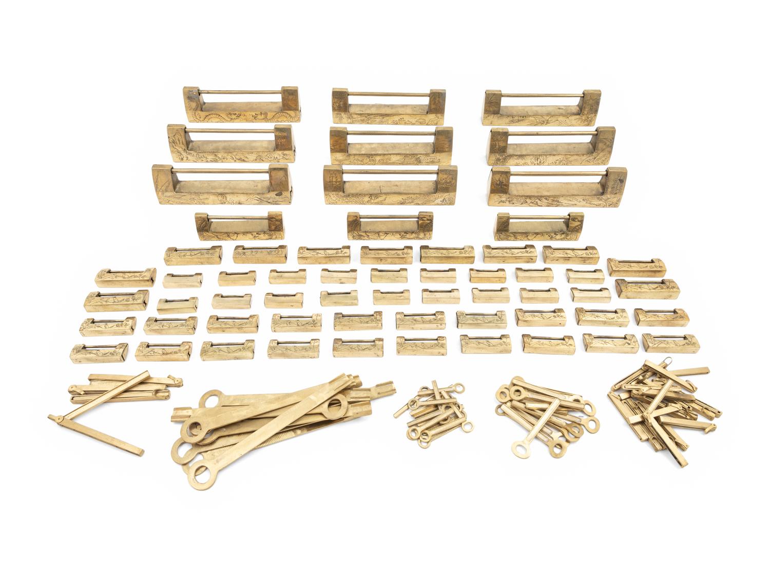 A Group of Chinese Brass Locks